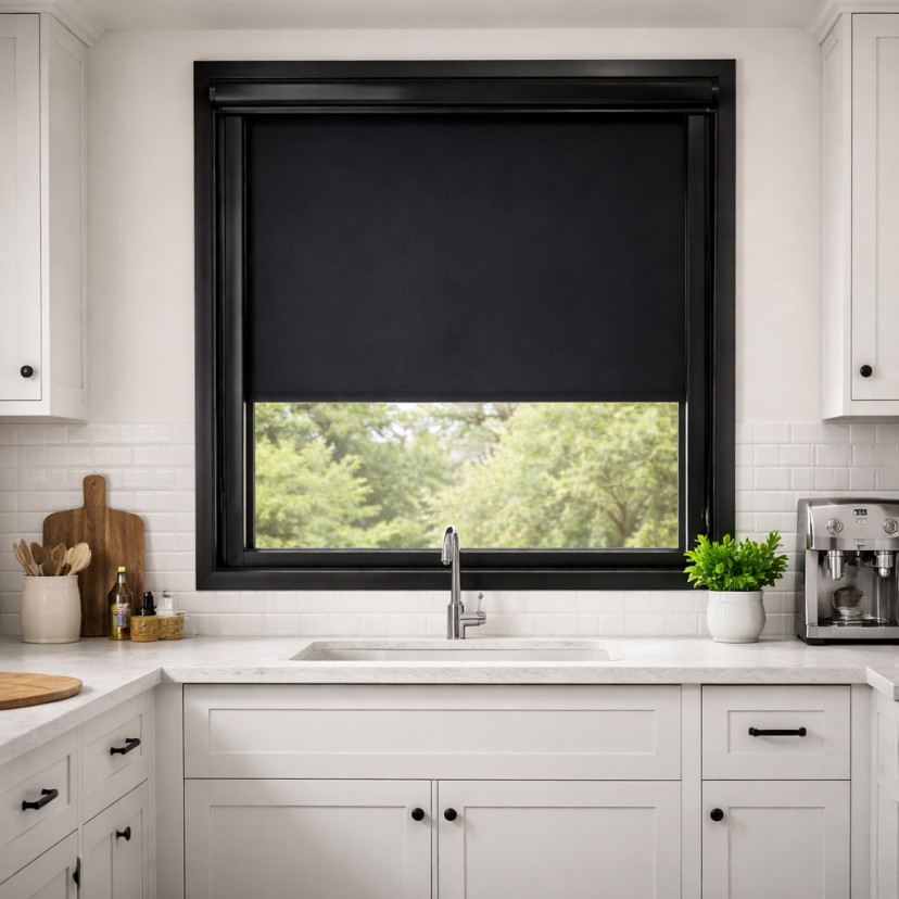 100% Blackout White Back Blind